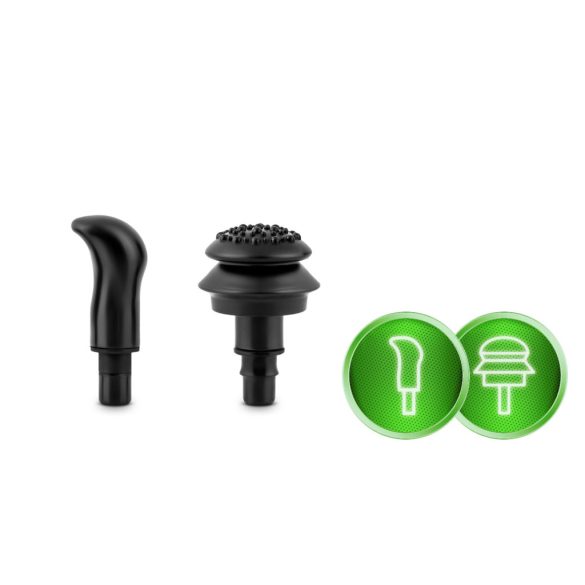 Masszírozó pisztoly, Neo-Sport, NS-500, rózsaszín, akkumulátoros, USB-C töltés, LCD kijelző, 8 cserélhető fej, szövet hordtáska