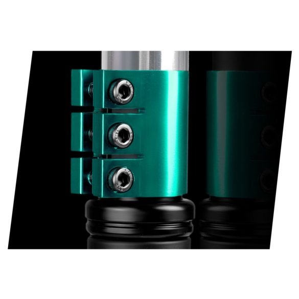 Kaszkadőr roller, SOKE PRO, türkiz, 85 cm, 11 cm 88A PU kerekek, ABEC-9 csapágy, alumínium Y kormány, HIC kompresszió, Flex Fender fék