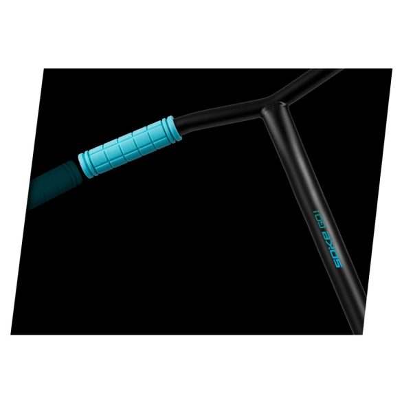 Kaszkadőr roller, SOKE GO!, türkiz, Lollibomb mintás, 83 cm, 10 cm 88A PU kerekek, ABEC-9 csapágy, Y kormány, Flex Fender fék, tripla alumínium bilincs