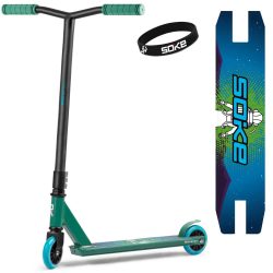   Kaszkadőr roller, SOKE GO!, kék, 83 cm, 10 cm 88A PU kerekek, ABEC-9 csapágy, Y kormány, Flex Fender fék, tripla alumínium bilincs