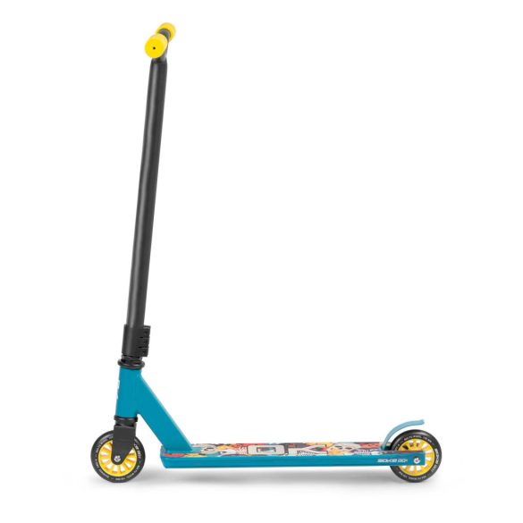 Kaszkadőr roller, SOKE GO!, sárga, 83 cm, 10 cm 88A PU kerekek, ABEC-9 csapágy, Y kormány, Flex Fender fék, tripla alumínium bilincs