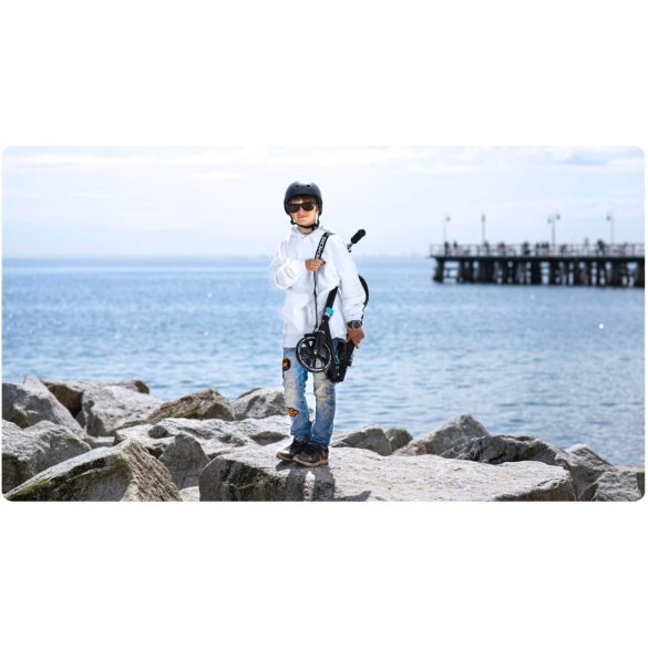 Klasszikus roller, SOKE City, türkiz, összecsukható, 20 cm 88A PU kerekek, ABEC-9 csapágy, kézi és lábfék, állítható magasság, maximum 100 kg