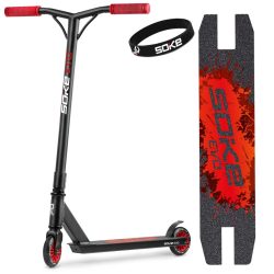   Klasszikus roller, SOKE EVO, piros, 83 cm, 10 cm 88A PU kerekek, ABEC-9 csapágy, HIC kompresszió, integrált kormánycsapágy, Y kormány, max. 100 kg
