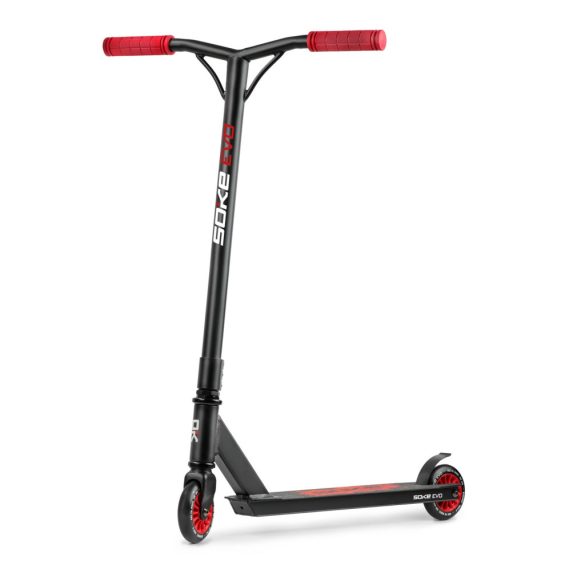 Klasszikus roller, SOKE EVO, piros, 83 cm, 10 cm 88A PU kerekek, ABEC-9 csapágy, HIC kompresszió, integrált kormánycsapágy, Y kormány, max. 100 kg