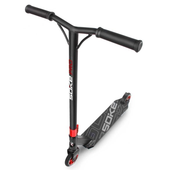 Kaszkadőr roller, SOKE PRO, piros, 85 cm, 11 cm 88A PU kerekek, ABEC-9 csapágy, HIC kompresszió, Y kormány, max. 100 kg