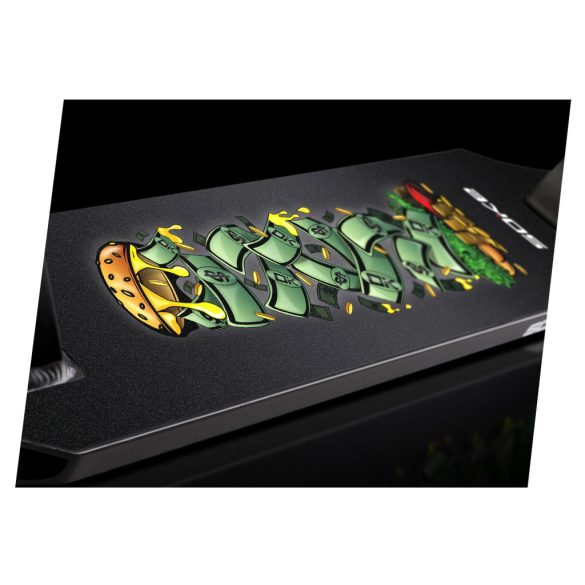 Kaszkadőr roller, SOKE PRO, arany, mintás, 85 cm, 11 cm 88A PU kerekek, ABEC-9 csapágy, HIC kompresszió, Y kormány, max. 100 kg