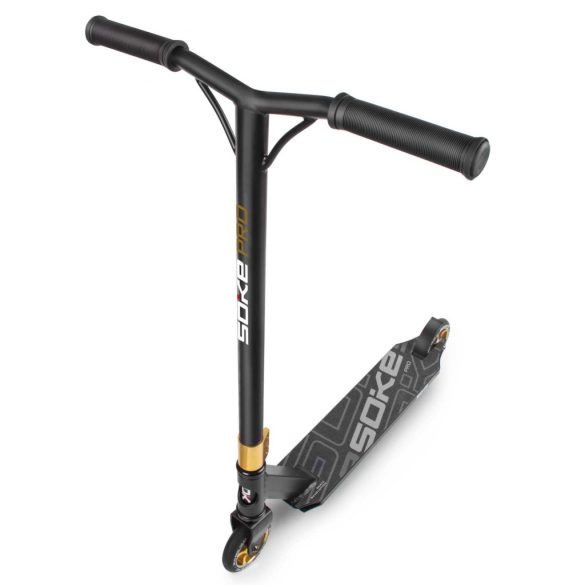 Kaszkadőr roller, SOKE PRO, arany, 85 cm, 11 cm 88A PU kerekek, ABEC-9 csapágy, HIC kompresszió, Y kormány, max. 100 kg