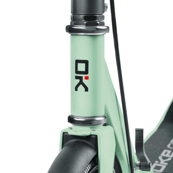 Klasszikus roller, SOKE City, zöld, összecsukható, 20 cm 88A PU kerekek, ABEC-9 csapágy, kézi és lábfék, állítható magasság, maximum 100 kg