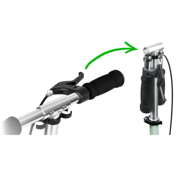 Klasszikus roller, SOKE City, zöld, összecsukható, 20 cm 88A PU kerekek, ABEC-9 csapágy, kézi és lábfék, állítható magasság, maximum 100 kg