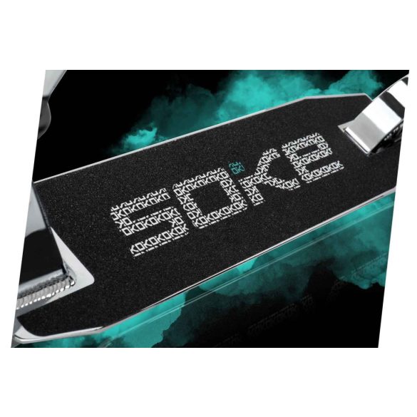 Kaszkadőr roller, SOKE EVO Street, ezüst, 85 cm, 10 cm 88A PU kerekek, ABEC-9 csapágy, 360°-ban forgó T-kormány, Flex Fender fék, max. 100 kg