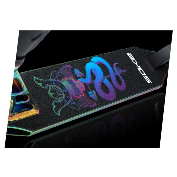 Kaszkadőr roller, SOKE XTR Street Rainbow, fekete, 87 cm, 11 cm PU kerekek, ABEC-9 csapágy, HIC kompresszió, Flex Fender fék, alumínium deck