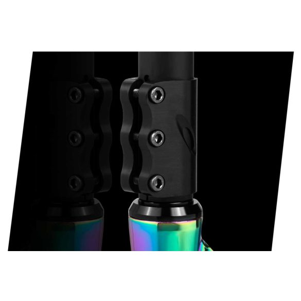 Kaszkadőr roller, SOKE XTR Street Rainbow, fekete, 87 cm, 11 cm PU kerekek, ABEC-9 csapágy, HIC kompresszió, Flex Fender fék, alumínium deck