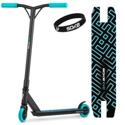   Kaszkadőr roller, SOKE EVO, fekete, 83 cm, 10 cm 88A PU kerekek, ABEC-9 csapágy, Y kormány, Flex Fender fék, tripla alumínium bilincs, maximum 100 kg