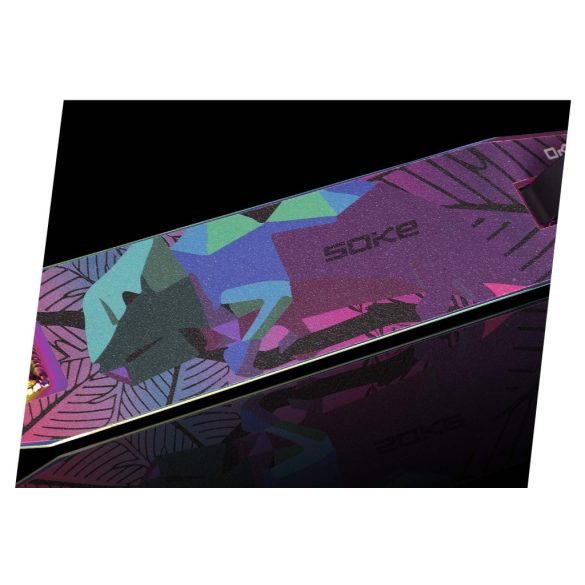 Kaszkadőr roller, SOKE EVO Street, neokróm, 83 cm, 10 cm 88A PU kerekek, ABEC-9 csapágy, 360°-ban forgó T kormány, Flex Fender fék, maximum 100 kg