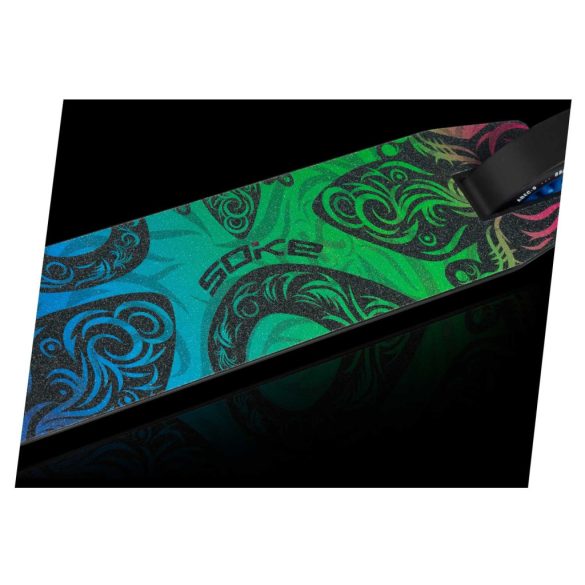 Kaszkadőr roller, SOKE EVO Street, fekete, 83 cm, 10 cm 88A PU kerekek, ABEC-9 csapágy, 360°-ban forgó T kormány, Flex Fender fék, maximum 100 kg