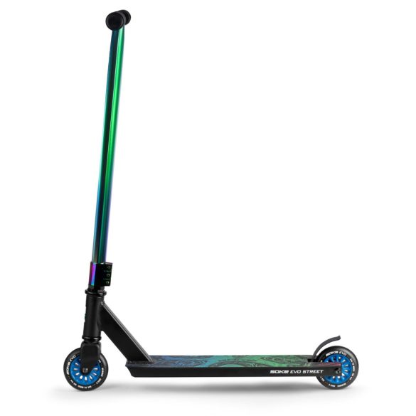 Kaszkadőr roller, SOKE EVO Street, fekete, 83 cm, 10 cm 88A PU kerekek, ABEC-9 csapágy, 360°-ban forgó T kormány, Flex Fender fék, maximum 100 kg