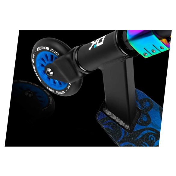 Kaszkadőr roller, SOKE EVO Street, fekete, 85 cm, 10 cm 88A PU kerekek, ABEC-9 csapágy, Flex Fender fék, T kormány, max. 100 kg