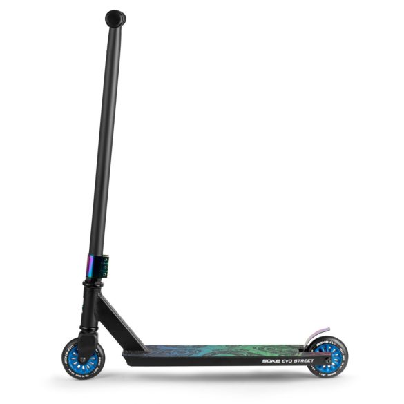 Kaszkadőr roller, SOKE EVO Street, fekete, 85 cm, 10 cm 88A PU kerekek, ABEC-9 csapágy, Flex Fender fék, T kormány, max. 100 kg