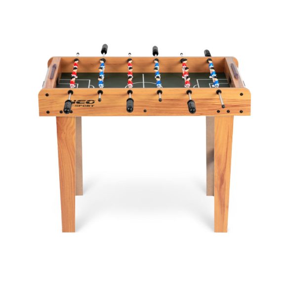 Csocsóasztal, Neo-Sport NS-802, zöld, 70 x 37 x 62 cm, fa, 18 játékos, 2 db labda, 6 krómozott rúd, csúszásgátló fogantyúk, kézi számláló