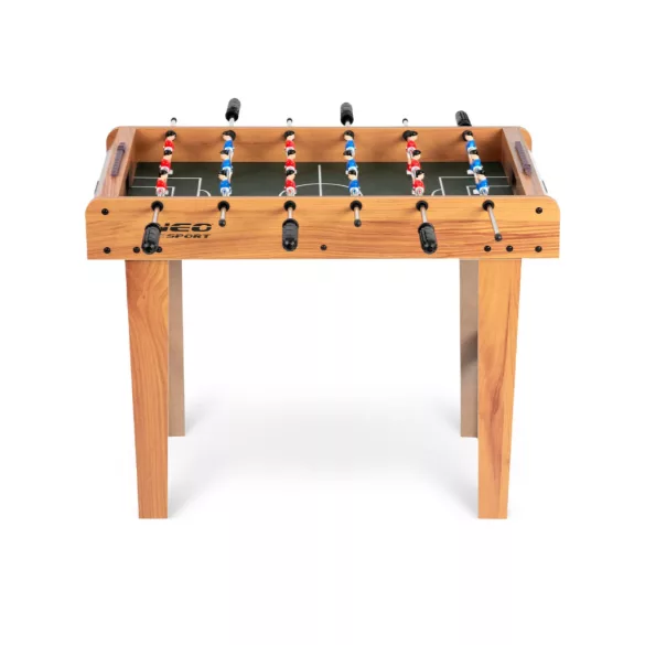 Csocsóasztal, Neo-Sport NS-802, zöld, 70 x 37 x 62 cm, fa, 18 játékos, 2 db labda, 6 krómozott rúd, csúszásgátló fogantyúk, kézi számláló
