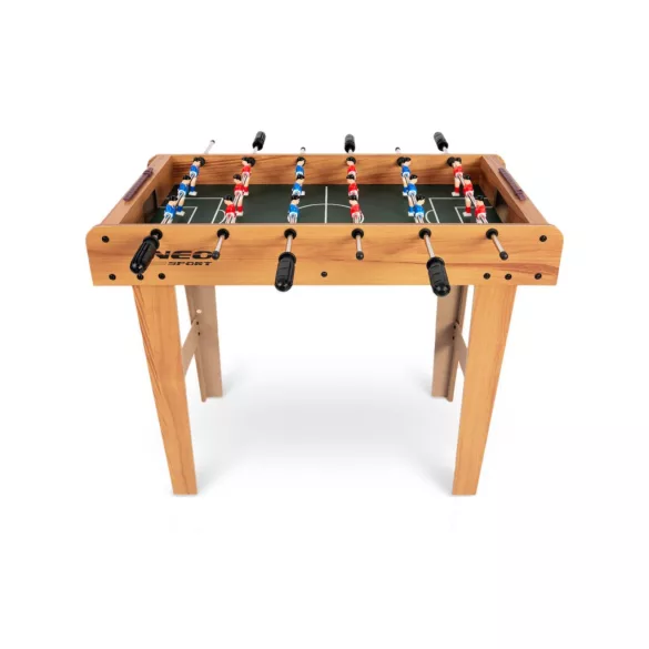 Csocsóasztal, Neo-Sport NS-802, zöld, 70 x 37 x 62 cm, fa, 18 játékos, 2 db labda, 6 krómozott rúd, csúszásgátló fogantyúk, kézi számláló