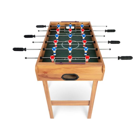 Csocsóasztal, Neo-Sport NS-802, zöld, 70 x 37 x 62 cm, fa, 18 játékos, 2 db labda, 6 krómozott rúd, csúszásgátló fogantyúk, kézi számláló