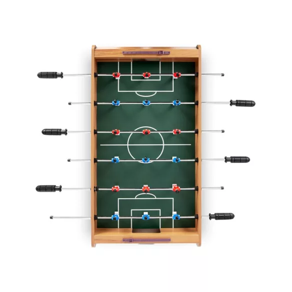 Csocsóasztal, Neo-Sport NS-802, zöld, 70 x 37 x 62 cm, fa, 18 játékos, 2 db labda, 6 krómozott rúd, csúszásgátló fogantyúk, kézi számláló