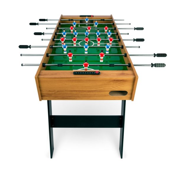 Csocsóasztal, Neo-Sport NS-803, zöld/fa, 120 x 60 x 80 cm, összecsukható, MDF játéktér, 22 játékos, 2 labda, 8 krómozott rúd, csúszásgátló fogantyúk, kézi számláló