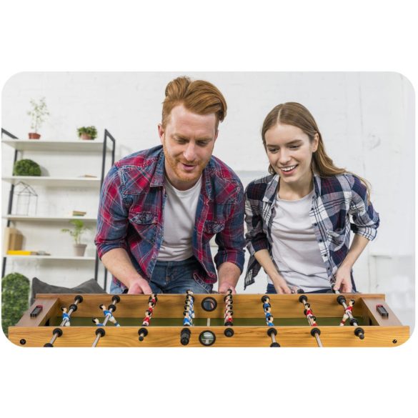 Csocsóasztal, Neo-Sport NS-803, zöld/fa, 120 x 60 x 80 cm, összecsukható, MDF játéktér, 22 játékos, 2 labda, 8 krómozott rúd, csúszásgátló fogantyúk, kézi számláló