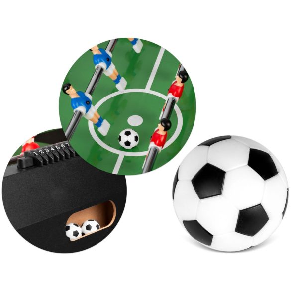 Csocsóasztal, Neo-Sport NS-805, zöld/fekete, 115 x 60 x 78 cm, állítható lábak, 22 játékos, 3 labda, 8 krómozott rúd, csúszásgátló fogantyúk, kézi számláló