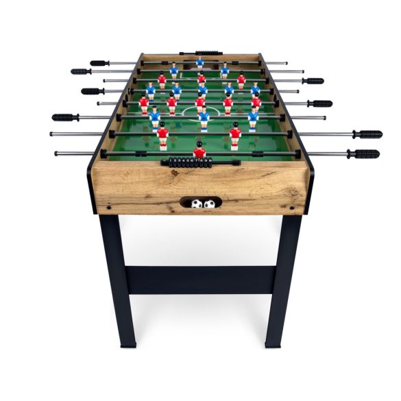 Csocsóasztal, Neo-Sport NS-805, zöld/fa, 115 x 60 x 78 cm, állítható lábak, 22 játékos, 3 labda, 8 krómozott rúd, csúszásgátló fogantyúk, kézi számláló