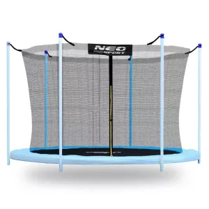 Trambulin belső védőháló, Neo-Sport 1821, átmérő: 252 cm, magasság: 180 cm, 6 oszlophoz, polietilén, cipzáras bejárat