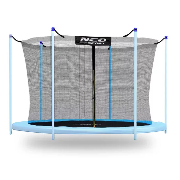 Trambulin belső védőháló, Neo-Sport 1822, átmérő: 312 cm, magasság: 180 cm, 6 oszlophoz, polietilén, cipzáras bejárat
