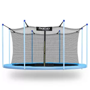 Trambulin belső védőháló, Neo-Sport 1823, átmérő: 374 cm, magasság: 180 cm, 8 oszlophoz, polietilén, cipzáras bejárat