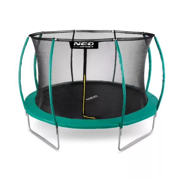 Trambulin rugóvédő perem, Neo-Sport 1855, zöld, átmérő: 435 cm, szélesség: 25 cm, vastag habszivaccsal, rugalmas rögzítőpántokkal