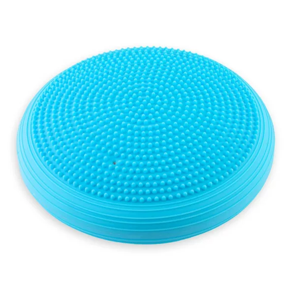Egyensúlyozó párna, Neo-Sport NS-958, kék, átmérő: 33 cm, akupresszúrás tüskés, csúszásgátló, vízálló, PVC, pumpával, 150 kg teherbírás (TE195800)