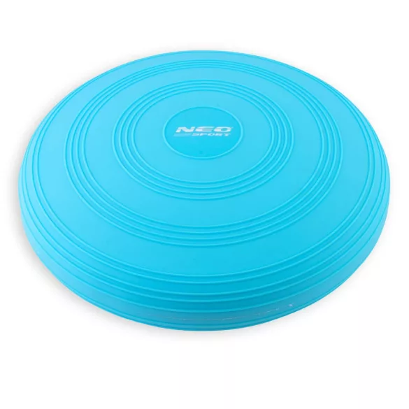Egyensúlyozó párna, Neo-Sport NS-958, kék, átmérő: 33 cm, akupresszúrás tüskés, csúszásgátló, vízálló, PVC, pumpával, 150 kg teherbírás (TE195800)