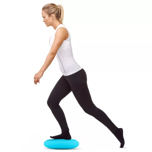 Egyensúlyozó párna, Neo-Sport NS-958, kék, átmérő: 33 cm, akupresszúrás tüskés, csúszásgátló, vízálló, PVC, pumpával, 150 kg teherbírás (TE195800)