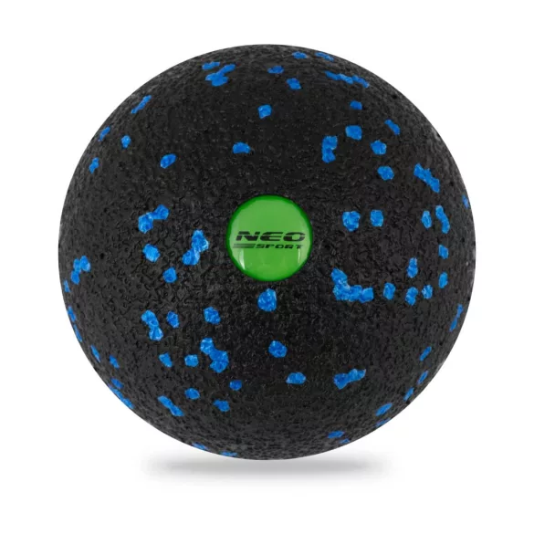 Masszázslabda, Neo-Sport NS-965, fekete/kék, átmérő: 8 cm, vízálló, EPP hab (TE196500)