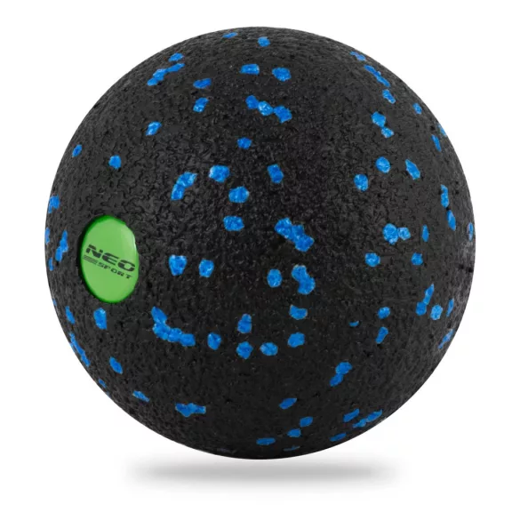 Masszázslabda, Neo-Sport NS-965, fekete/kék, átmérő: 8 cm, vízálló, EPP hab (TE196500)