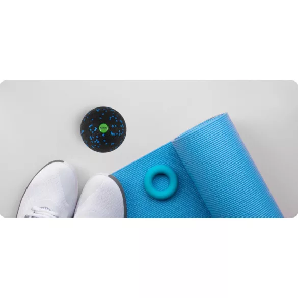 Masszázslabda, Neo-Sport NS-965, fekete/kék, átmérő: 8 cm, vízálló, EPP hab (TE196500)