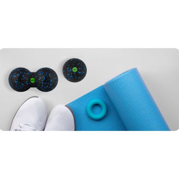 Masszázslabda és dupla masszázslabda készlet, Neo-Sport, NS-997, 8 cm és 8 x 16 cm, fekete-kék, vízálló, könnyen tisztítható, EPP hab, tartós