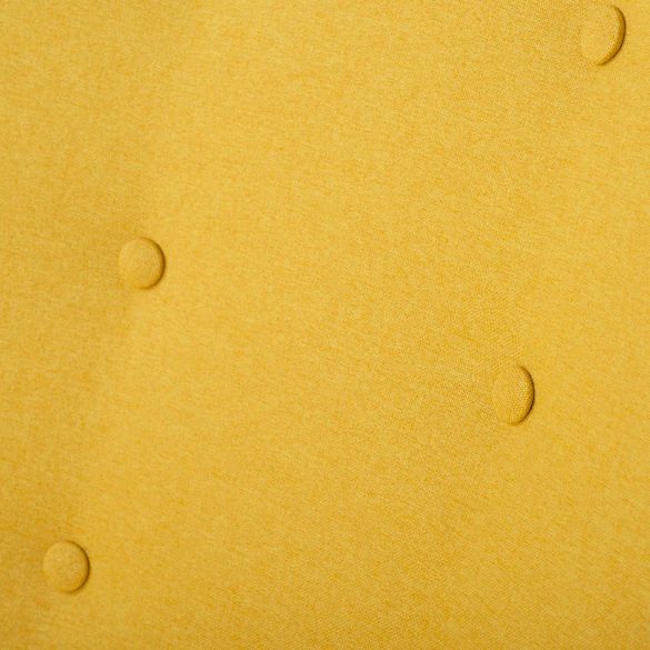 Lábtartós fotel, Sofotel Norse, sárga, lábtartóval, füles kialakítás, kárpitozott, bükkfa, filccel alábélelt lábak, levehető huzatú párna, skandináv stílus