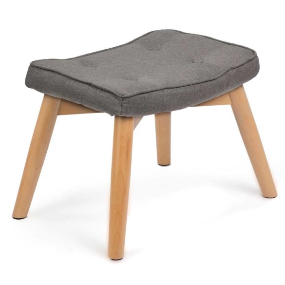 Lábtartós fotel, Sofotel Norse, szürke, lábtartóval, füles kialakítás, kárpitozott, bükkfa, filccel alábélelt lábak, levehető huzatú párna, skandináv stílus