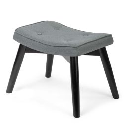   Lábtartó, Sofotel Norse, sötétszürke/fekete, skandináv stílusú, kárpitozott velúr (poliészter) huzat, filc talpakkal, padlóbarát, stabil