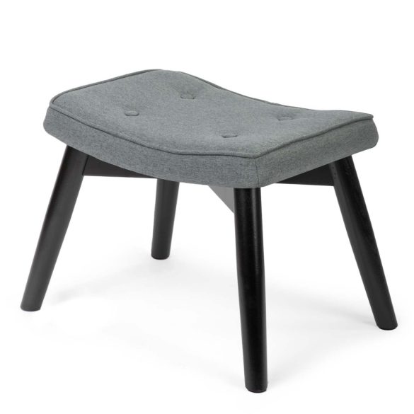 Lábtartó, Sofotel Norse, sötétszürke/fekete, skandináv stílusú, kárpitozott velúr (poliészter) huzat, filc talpakkal, padlóbarát, stabil