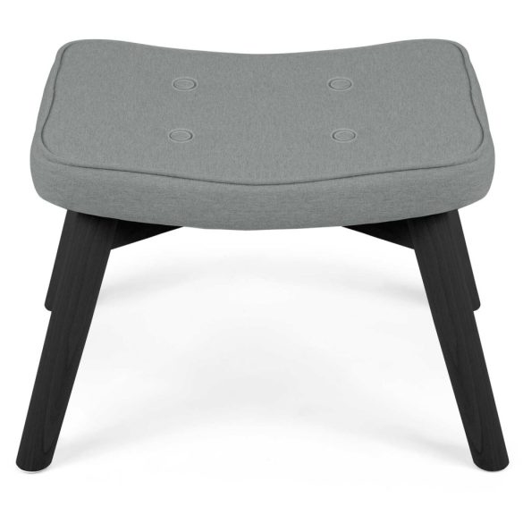 Lábtartó, Sofotel Norse, sötétszürke/fekete, skandináv stílusú, kárpitozott velúr (poliészter) huzat, filc talpakkal, padlóbarát, stabil