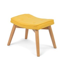   Lábtartó, Sofotel Norse, sárga, skandináv stílusú, kárpitozott velúr (poliészter) huzat, filc talpakkal, padlóbarát, stabil