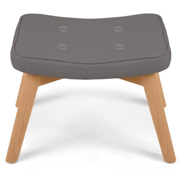 Lábtartó, Sofotel Norse, sötétszürke, skandináv stílusú, kárpitozott velúr (poliészter) huzat, filc talpakkal, padlóbarát, stabil