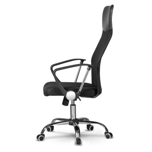 Irodai szék, Sofotel Sydney, fekete, fejtámlás, szellőző mikrohálós háttámla, Tilt hintamechanika, állítható magasság, krómozott talp